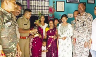 पुलिस ने शहीद परिवार संग मनाया रक्षाबंधन