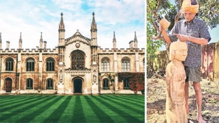 इंग्लैंड के कैंब्रिज म्यूजियम में लगाई गई इनकी बनाई काष्ठ कलाकृति