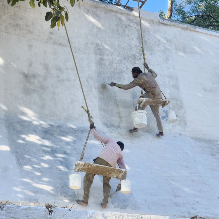 संभल जामा मस्जिद की रंगाई-पुताई का पांचवा दिन:80-85 प्रतिशत पूरा हुआ काम, मुख्य द्वार-गुमब्द पर नहीं होगा पेंट; सदर बोले: हजारों सालों से हरा रंग