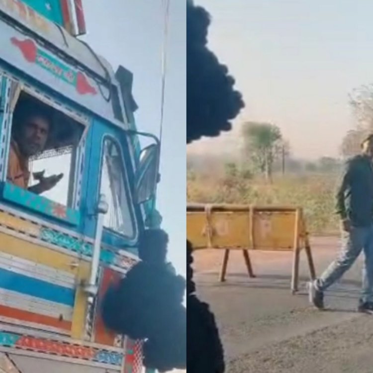 शिवपुरी में ट्रक चालकों से अवैध वसूली का VIDEO:ड्राइवर बोले- पुलिस से हो सकता है संबंध; TI ने आरोपों को नकारा
