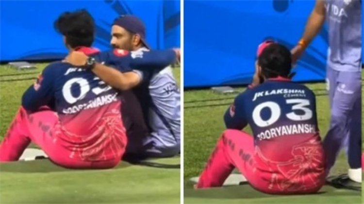 मैच हारने के बाद रो पड़े Vaibhav Suryavanshi, KKR खिलाड़ी का सहारा वायरल